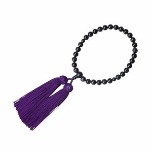 Kyoto Lapis Lazuli Women's Prayer Beads with Silk Fringe – Purple Color