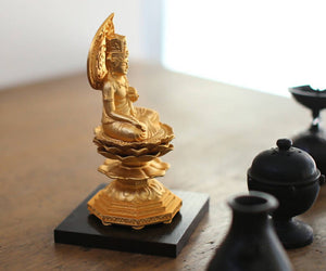 Takaoka Gold-Plated Buddhist Statue – Kokuzo Bodhisattva – 15 cm