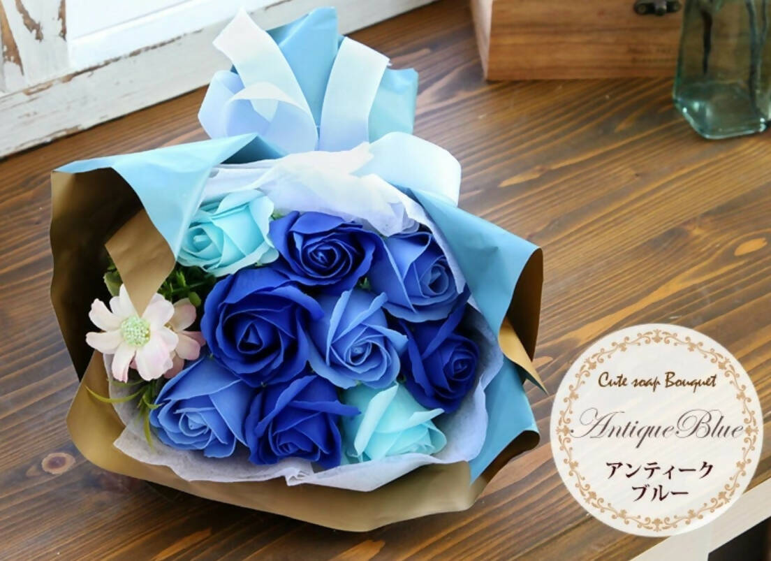 Hanayoshi Fragrant Soap Flower Arrangement - Antique Blue