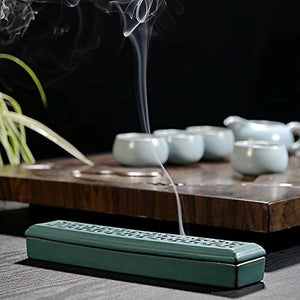 Japanese Zen Buddhist Incense Burner - Leaf Green