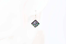 Load image into Gallery viewer, Shell Lacquer (Raden) Earrings – Stained Glass Small – Pink &amp; Green