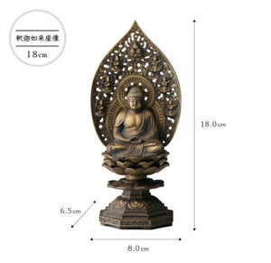 Takaoka Antique-Style Buddha Statue – Shaka Nyorai (Historical Buddha) – 18 cm