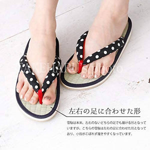 TAKEHARU Women’s Traditional Japanese Tatami Setta Sandals – Colorful Checkered Navy (9)