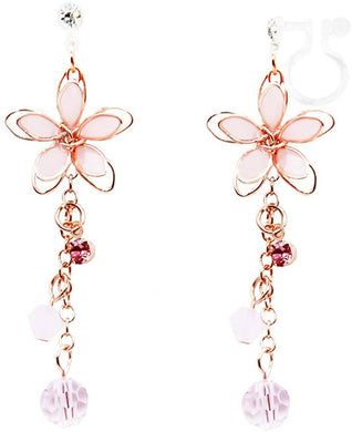 ONNFMH Kawaii Sakura Earrings – Pink – Clip On – Popular in Japan