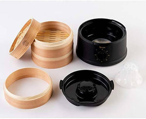 MK Seiko Tegaru Seiro Electric Bamboo Steamer – 2 Bamboo Steam Baskets Included – New Japanese Invention Featured on NHK TV