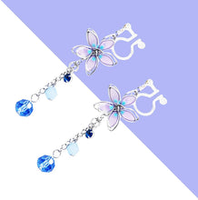 Load image into Gallery viewer, ONNFMH Kawaii Sakura Earrings – Blue – Clip On – Popular in Japan