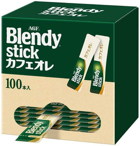 AGF Blendy Stick Cafe au Lait Instant Coffee - 100 Stick Value Pack - Best Seller in Japan
