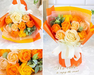 Hanayoshi Fragrant Soap Flower Arrangement - Orange