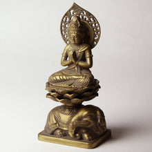 Load image into Gallery viewer, Takaoka Antique-Style Buddhist Statue – Samantabhadra Bodhisattva – 15 cm