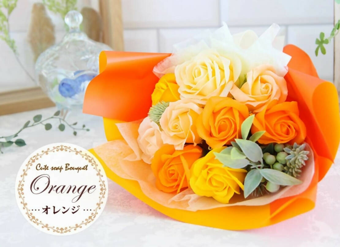 Hanayoshi Fragrant Soap Flower Arrangement - Orange