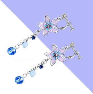 ONNFMH Kawaii Sakura Earrings – Blue – Pierced – Popular in Japan