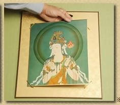 Japanese Buddhist Art Print – Shikishi Paper – Senju Kannon Bodhisattva, Goddess of Mercy