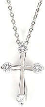 Load image into Gallery viewer, MIAOMYAO Silver-Plated Zirconia Ladies Cross Necklace