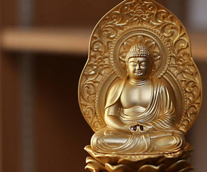 Takaoka Gold-Plated Buddha Statue – Amida Nyorai – 15 cm