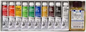 Holbein Duo Aqua Oil Paint P Compact Set – 10 Colors & Linseed Oil – 10ml Tubes – DU949 (No. 4) 023949