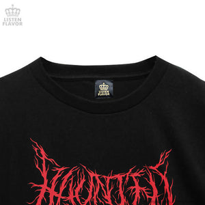 LISTEN FLAVOR Haunted Castle Mega T-Shirt – Big – Black & Red – Straight Outta Harajuku