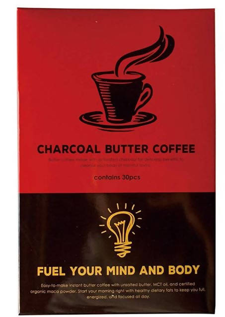 Charcoal Butter Coffee with MCT Oil – 30 x 1.3 g – Caffeinated or Decaf – Imported from Japan