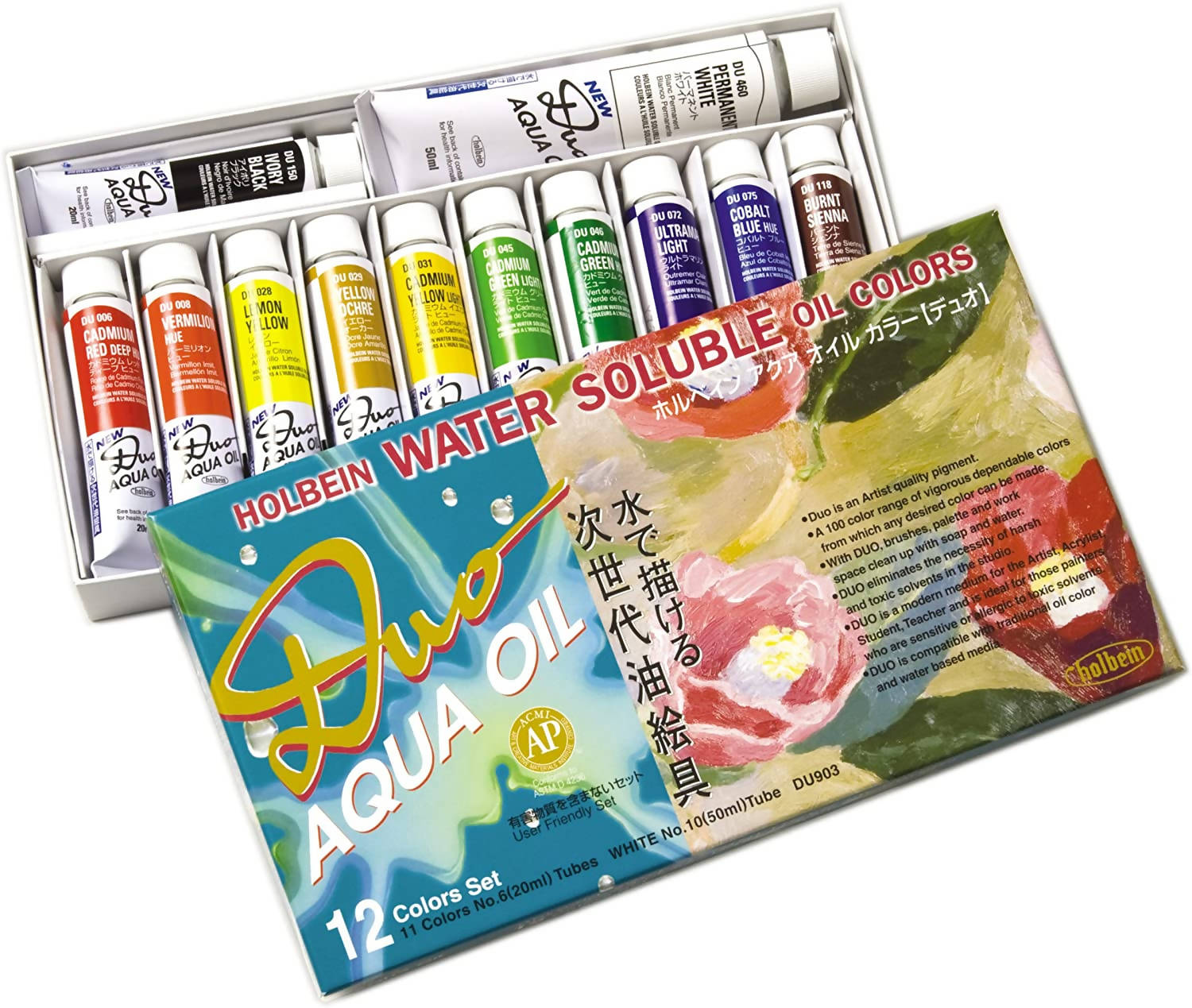 Holbein Duo Aqua Oil Water-Soluble 12 Color Set - 12 20 ml Tubes – Allegro  Japan