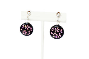 Shell Lacquer (Raden) Earrings – Sakura Medium – Pink