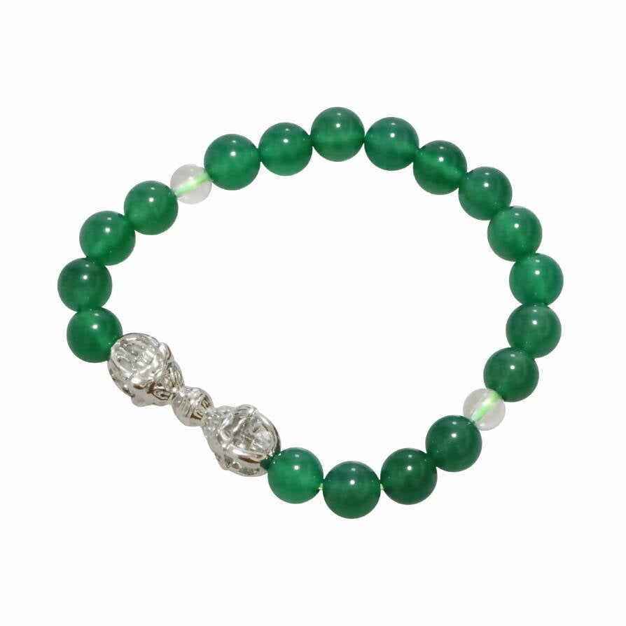 Japanese Buddhist Jade and Crystal Vajra Bracelet