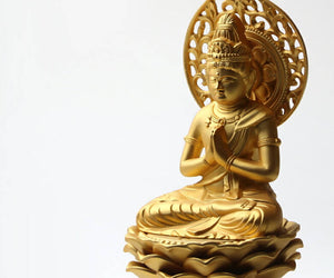 Takaoka Gold-Plated Buddhist Statue – Samantabhadra – 15 cm