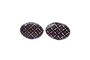 Shell Lacquer (Raden) Cufflinks – Cloisonné Medium – Pink