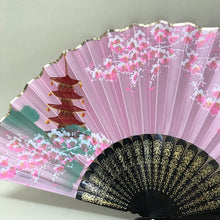 Load image into Gallery viewer, MORISIGE Limited Edition Satin and Lacquer Folding Fan - Pink - Handmade in Kyoto, Japan