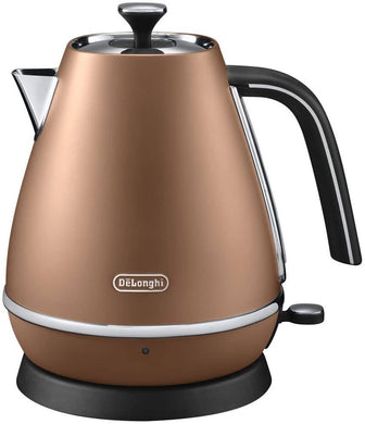DeLonghi Distinta Collection Electric Kettle Elegance Black 1.0L KBI1200J-CP Copper