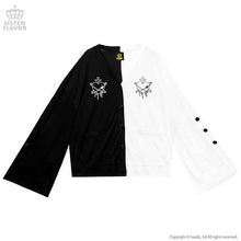 Load image into Gallery viewer, LISTEN FLAVOR Planet of the Heart Bell Sleeve Short Cardigan – One Size – Black &amp; White