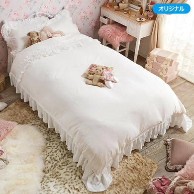 Romantic Princess (Romapri) Sweet Rose Lace Comforter Cover – Single Bed Size – White
