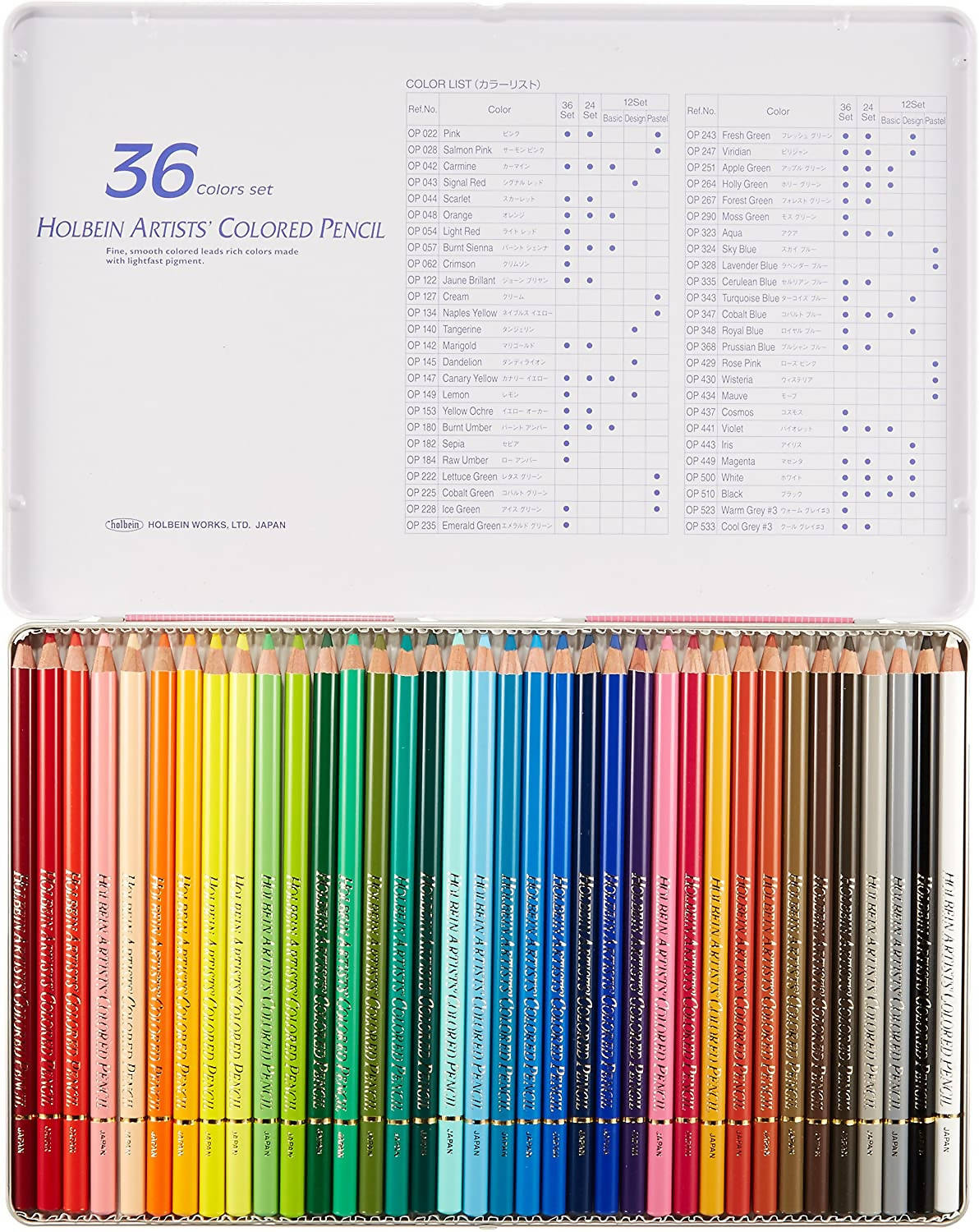 Holbein Artists Colored Pencil 36 Colors Set