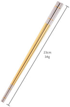 Load image into Gallery viewer, BUYER STAR Stainless Steel Japanese Chopsticks – Gold Color – Set of 5 – 23cm