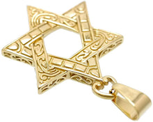 Load image into Gallery viewer, Japanese -Designer Star of David Pendant – Stainless Steel Arabesque pattern, Gold Color
