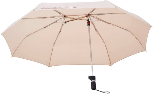 SHARELY Off-Axis Folding Umbrella 55cm EF-UM02AL – Almond Beige – New Japanese Invention Featured on NHK TV!