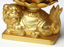 Load image into Gallery viewer, Takaoka Gold-Plated Buddhist Statue – Manjushri Bodhisattva – 15 cm