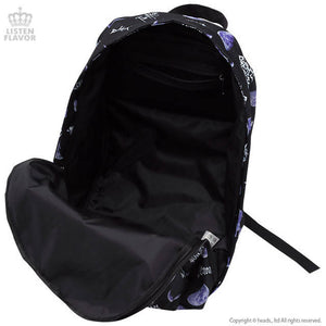 LISTEN FLAVOR Metal Moon Pattern Backpack – Black – Straight Outta Harajuku
