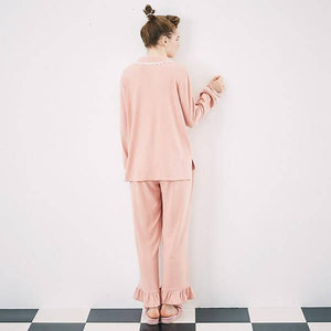 Romantic Princess (Romapri) Lace Frilled Shirt & Long Pants Pajamas – 2 Piece Set