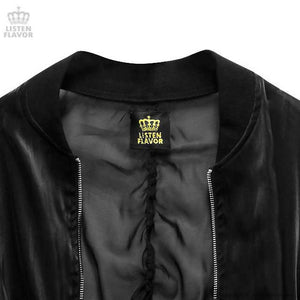 LISTEN FLAVOR See-Through Organza Jacket – One Size – Black