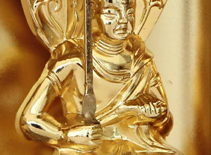 Takaoka Gold-Plated Buddhist Statue – Manjushri Bodhisattva – 9.7 cm