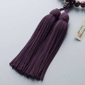 TAKITA SHOTEN Japanese Buddhist Women’s Rosary – Glossy Rosewood with Silk Tassel and Rosary Bag