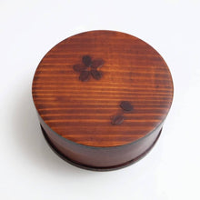 Load image into Gallery viewer, MIYOSHI Mage-Wappa Round Lacquered Cedar Wood Bento Lunch Box – Cherry Blossom Motif
