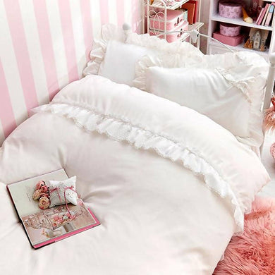 Romantic Princess (Romapri) Pure Lace Quilt Comforter Cover – Single Bed Size – White