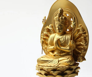 Takaoka Gold-Plated Buddhist Statue – Senju Kannon Bodhisattva – 15.5 cm