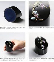 Load image into Gallery viewer, Takaoka Lacquerware Mother-of-Pearl Cylindrical Paperweight – Grape Design – Toyama Prefecture Traditional Crafts
