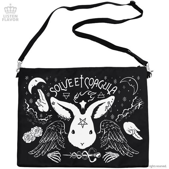 LISTEN FLAVOR Darkness Ceremony 2-Way Clutch Bag – Black