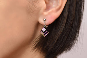 Shell Lacquer (Raden) Earrings – Akari Small – Pink