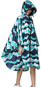 COLOR SHOP Kawaii Women’s Rain Poncho – Mountain Pattern