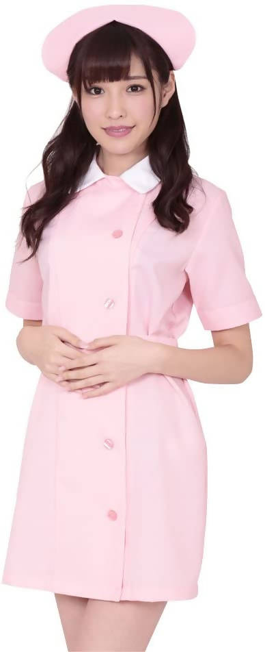 Japanese Women Nurse uniform Suit Pink Cosplay costume Set