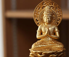 Load image into Gallery viewer, Takaoka Gold-Plated Buddhist Statue – Samantabhadra – 15 cm