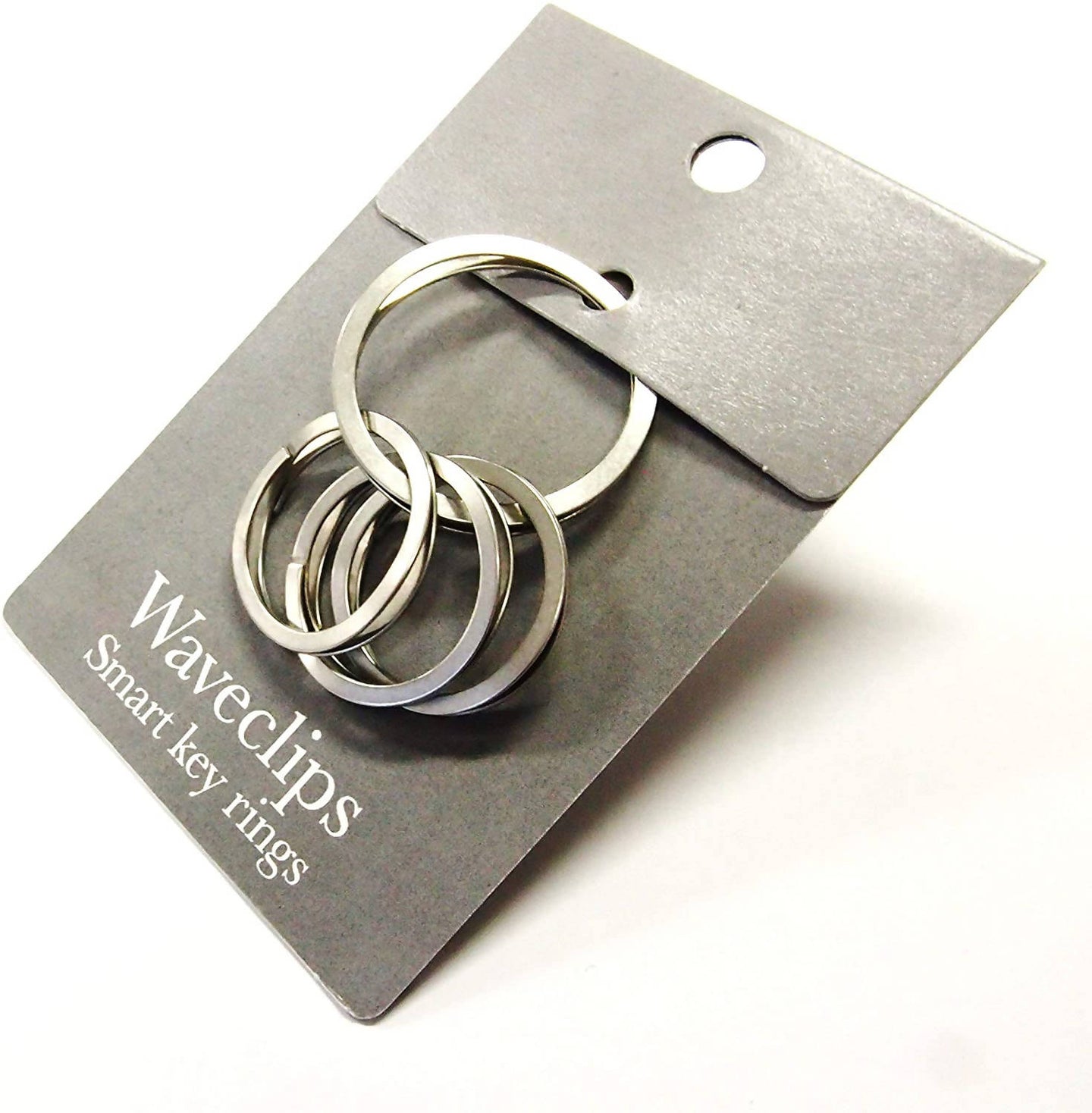Waveclips Smart Key Rings – 1 Large & 3 Medium – Silver Color – New Japanese Invention Featured on NHK TV!